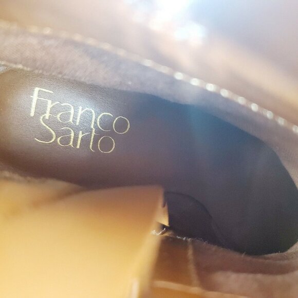 Franco Sarto Women's Generous Boots Tan Snake Print Ankle Leather Booties Sz 6M - Picture 7 of 9